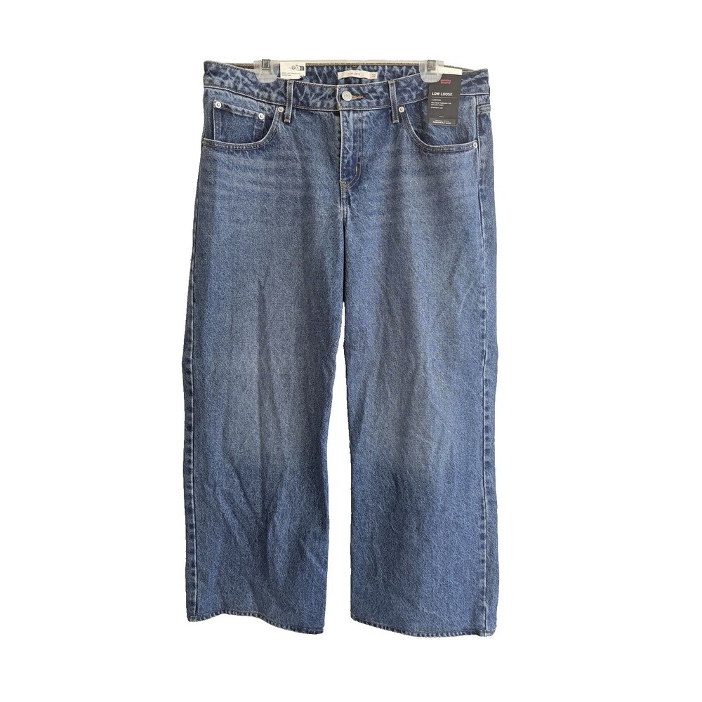 LEVI'S Low Loose Straight Leg Jeans Y2K Mid Wash Denim NWT Womens Size 32 x 30